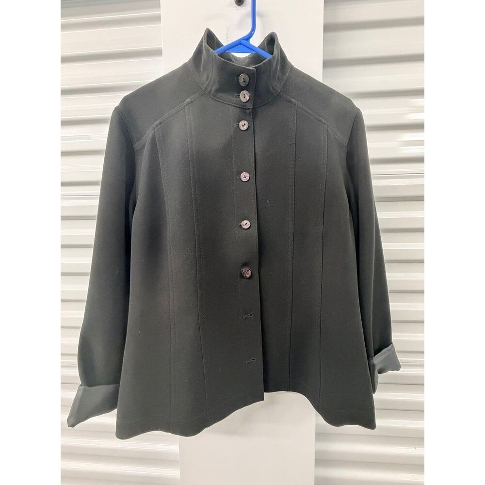 Chico's Platinum Black Button-Up Jacket Size 2